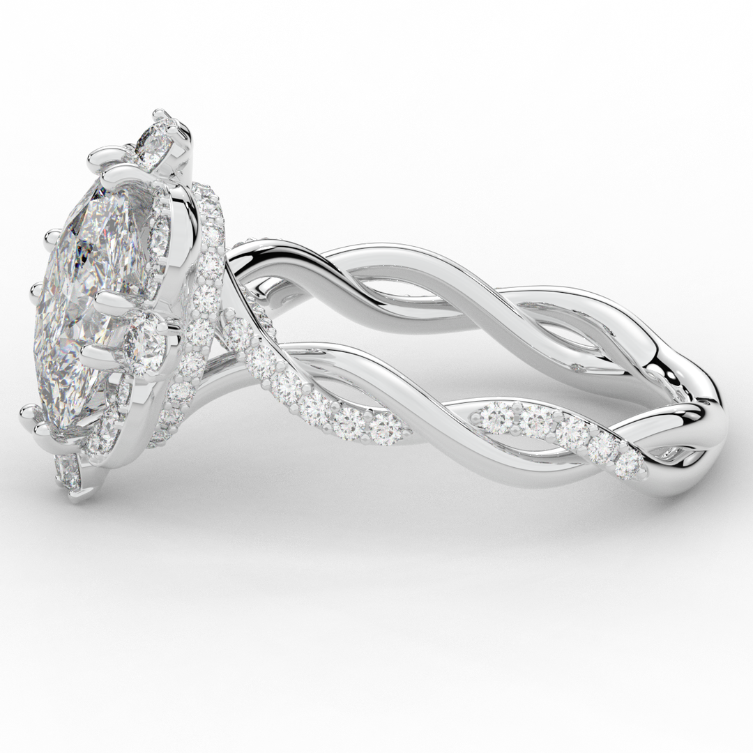 2.70CT.TW OVAL LAB DIAMOND HALO ENGAGEMENT RING - Nazarelle