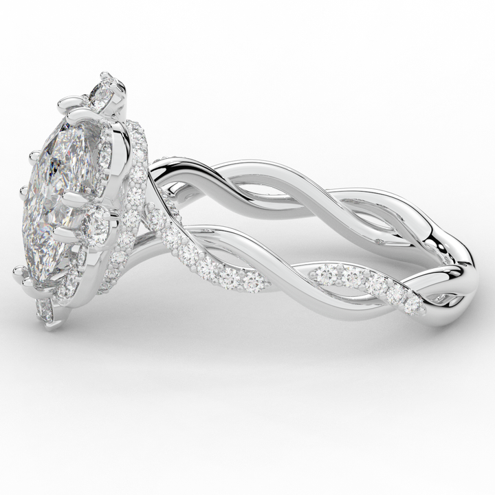 2.70CT.TW OVAL LAB DIAMOND HALO ENGAGEMENT RING - Nazarelle