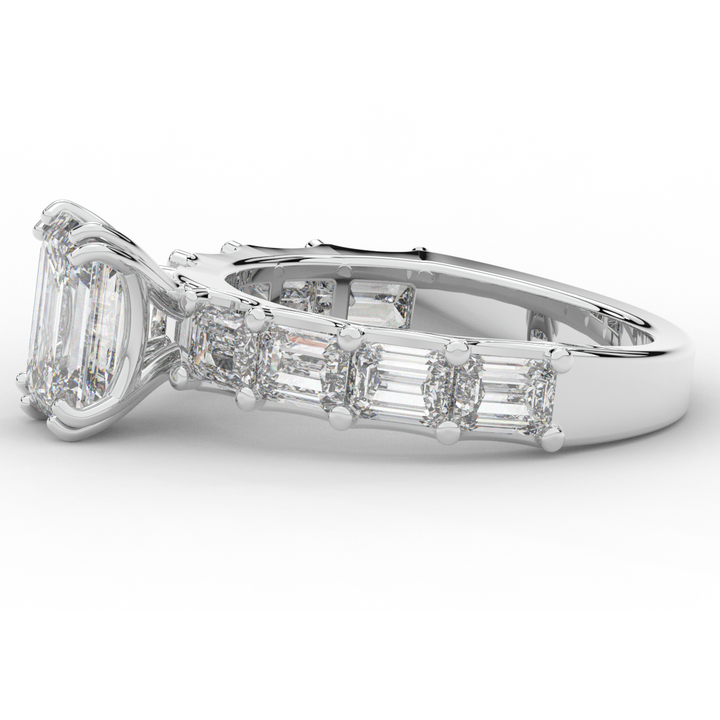 3.75CT.TW EMERALD CUT LAB DIAMOND SOLITAIRE ENGAGEMENT RING