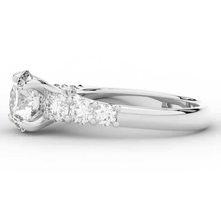 3.00CT.TW ROUND LAB DIAMOND  ENGAGEMENT RING - Nazarelle