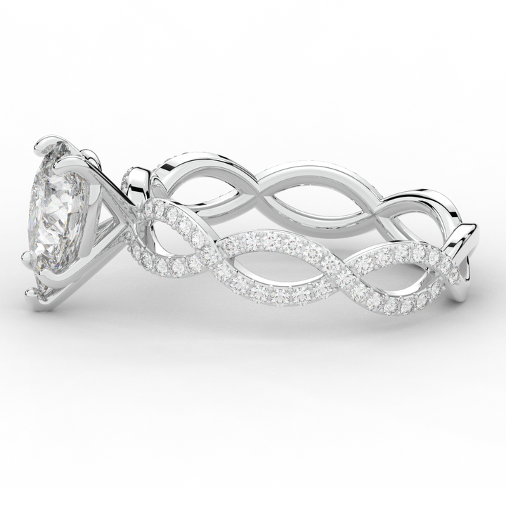 1.30CT.TW PEAR LAB DIAMOND TWIST BAND ENGAGEMENT RING - Nazarelle