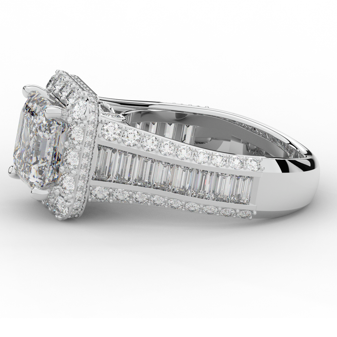 6.10CT.TW ASCHER LAB DIAMOND HALO ENGAGEMENT RING - Nazarelle