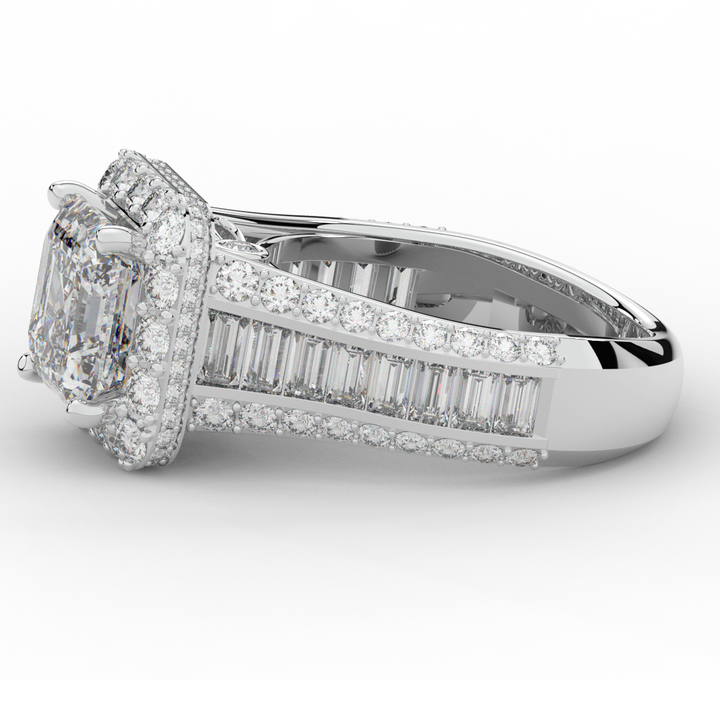 6.10CT.TW ASCHER LAB DIAMOND HALO ENGAGEMENT RING - Nazarelle