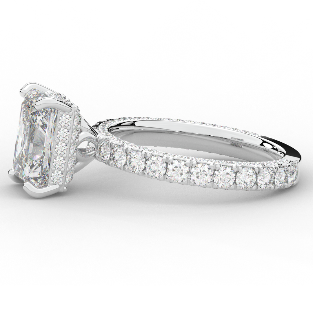 3.00CT.TW RADIANT LAB DIAMOND ENGAGEMENT RING - Nazarelle
