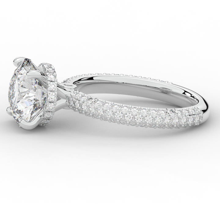 3.60CT.TW ROUND LAB DIAMOND SOLITAIRE ENGAGEMENT RING - Nazarelle
