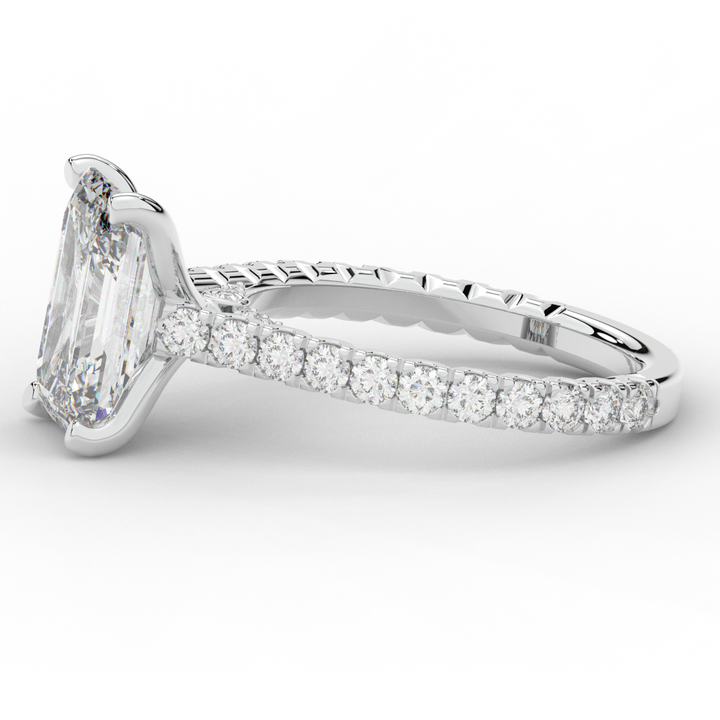 4.25CT.TW EMERALD CUT LAB DIAMOND SOLITAIRE ENGAGEMENT RING - Nazarelle