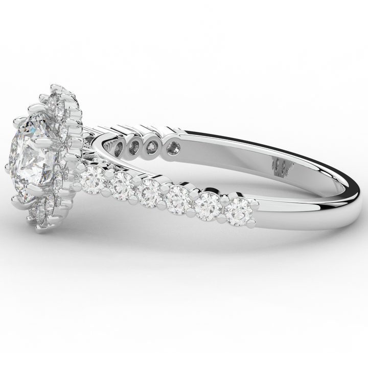 1.60CT.TW ROUND LAB DIAMOND HALO ENGAGEMENT RING - Nazarelle