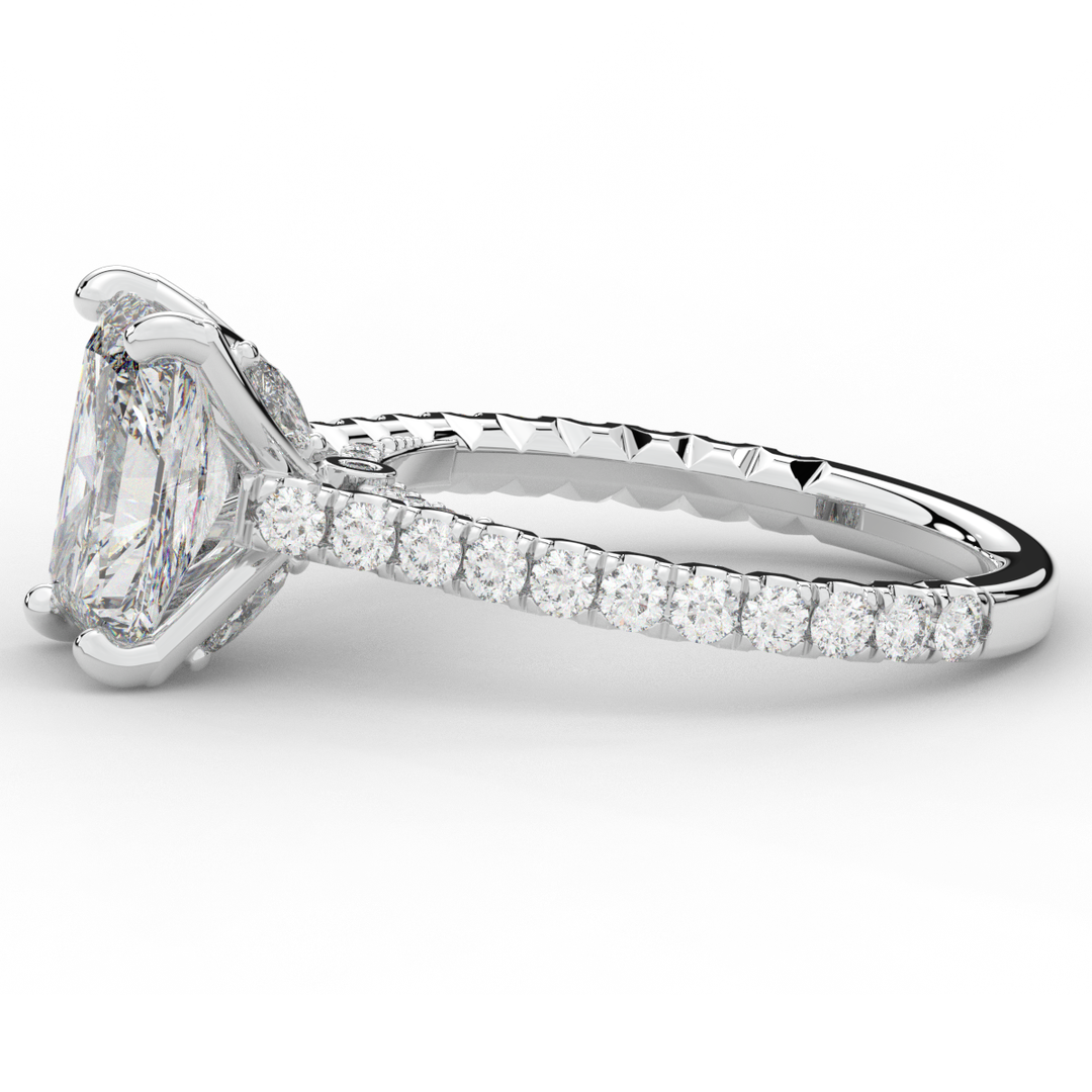 2.70CT.TW RADIANT LAB DIAMOND SOLITAIRE ENGAGEMENT RING - Nazarelle