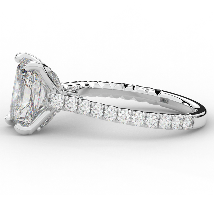 2.70CT.TW RADIANT LAB DIAMOND SOLITAIRE ENGAGEMENT RING - Nazarelle