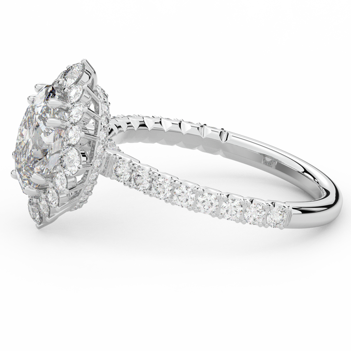 2.80CT.TW OVAL LAB DIAMOND HALO ENGAGEMENT RING - Nazarelle