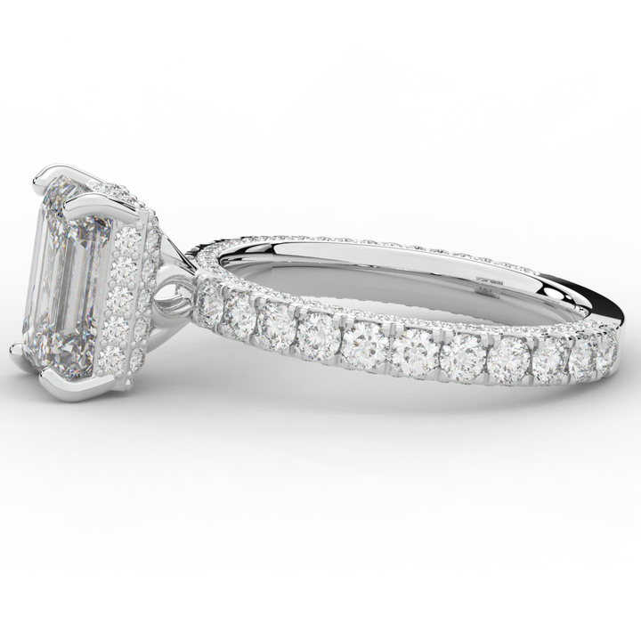 3.00CT.TW EMERALD CUT LAB DIAMOND ENGAGEMENT RING - Nazarelle
