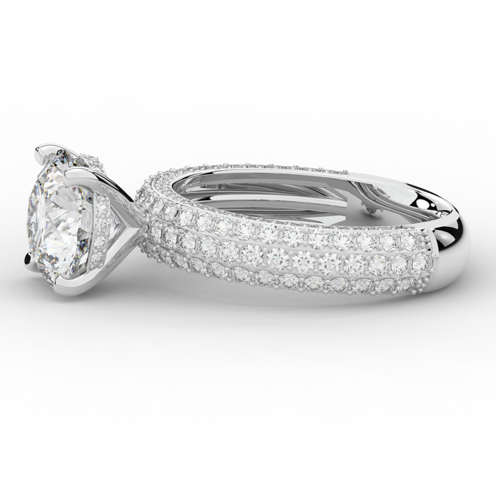 4.80CT.TW ROUND LAB DIAMOND UNDERHALO ENGAGEMENT RING - Nazarelle