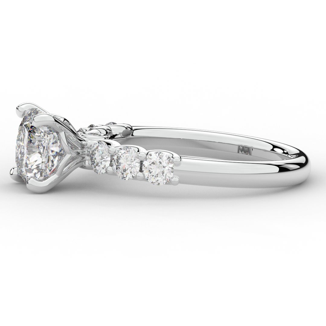2.60CT.TW CUSHION LAB DIAMOND SOLITAIRE ENGAGEMENT RING - Nazarelle