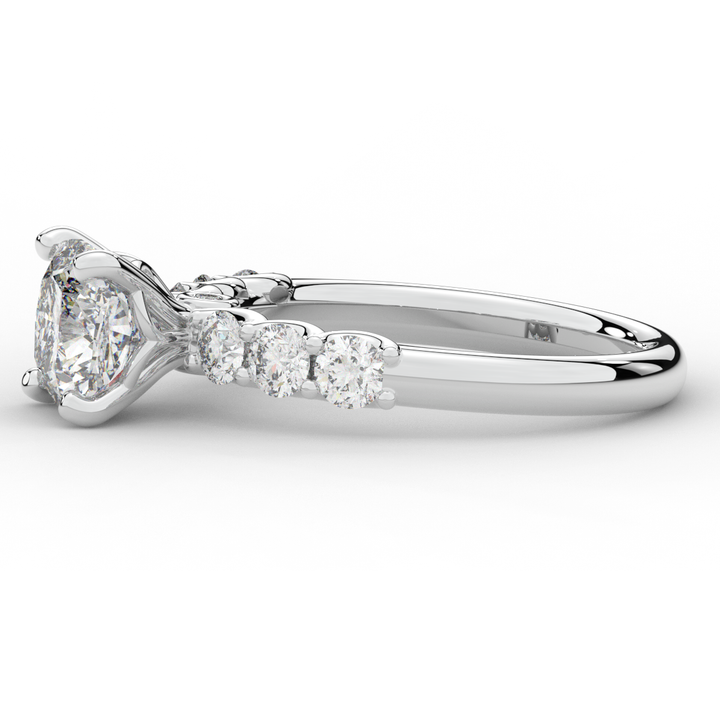 2.60CT.TW CUSHION LAB DIAMOND SOLITAIRE ENGAGEMENT RING - Nazarelle