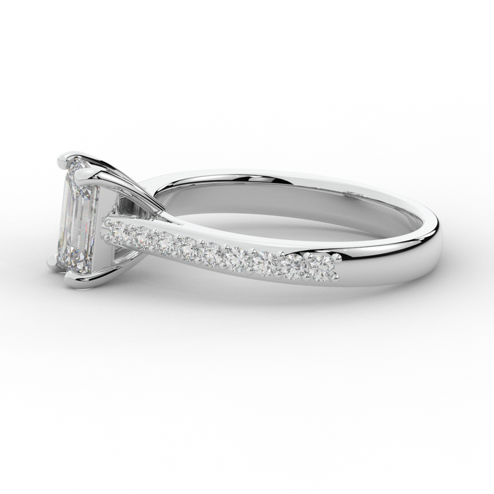 1.25CT.TW EMERALD CUT LAB DIAMOND SOLITAIRE ENGAGEMENT RING - Nazarelle