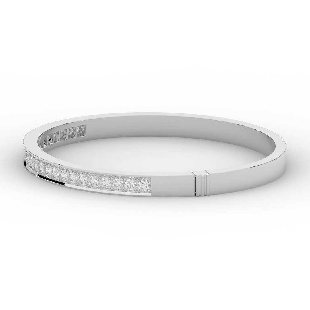 1.25CT.TW ROUND LAB DIAMOND BANGLE - Nazarelle