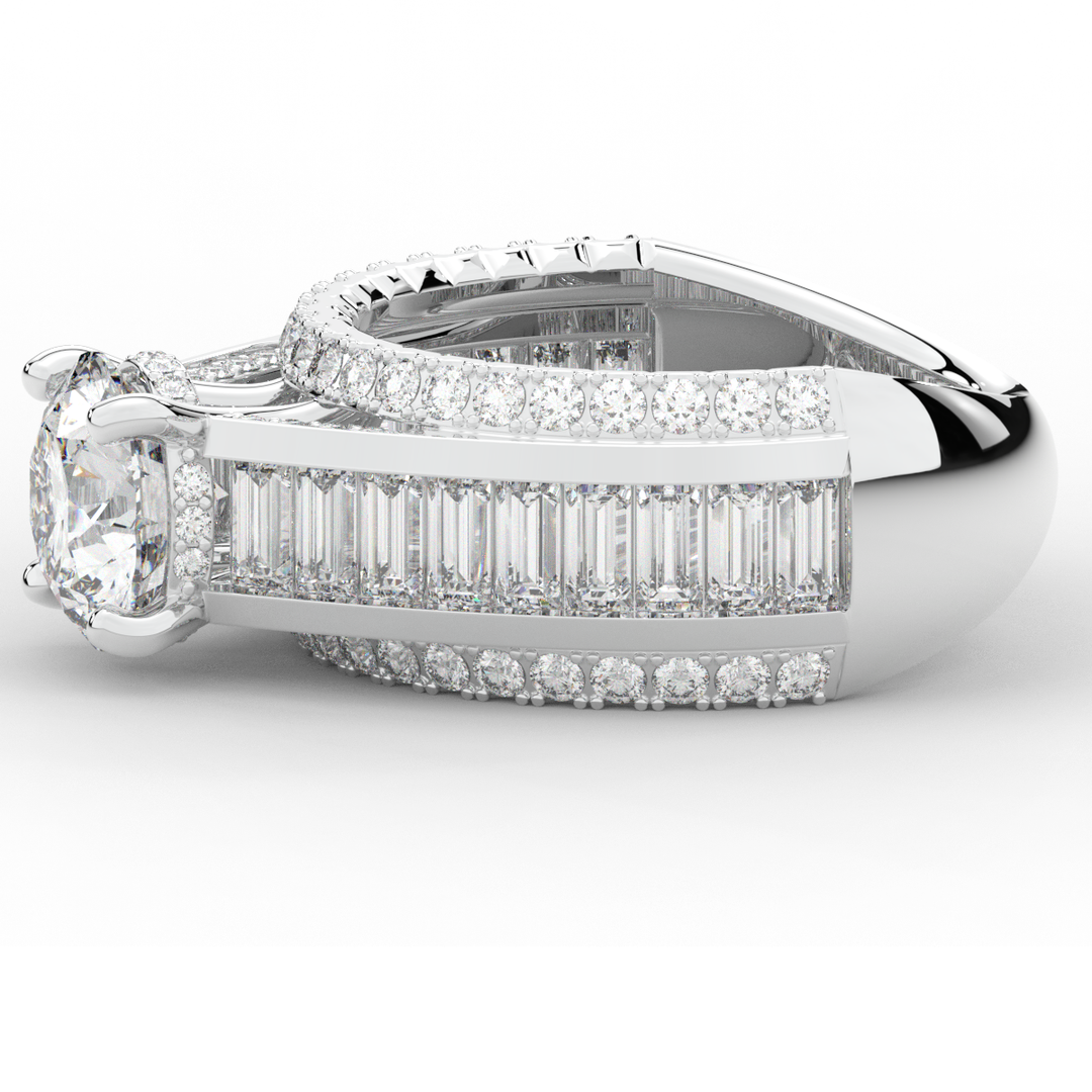 3.15CT.TW ROUND LAB DIAMOND ENGAGEMENT RING - Nazarelle
