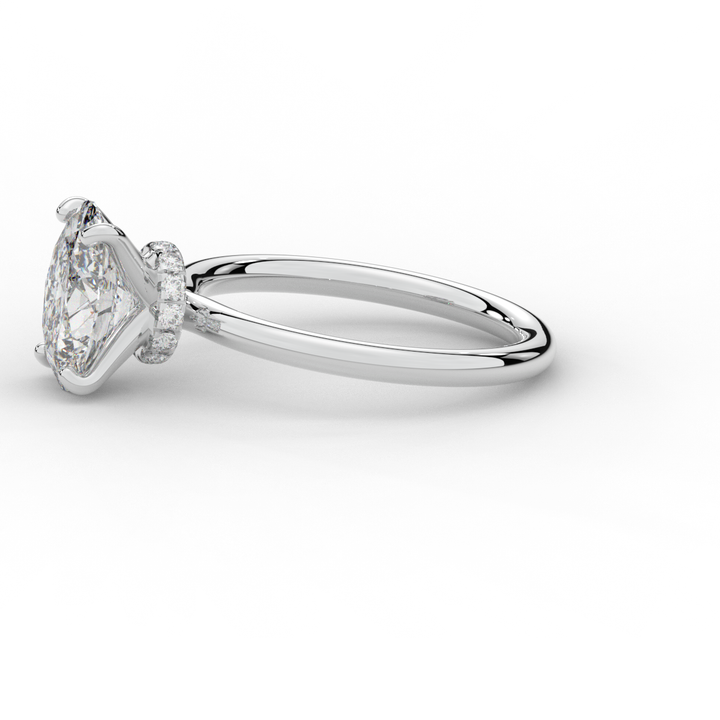 2.05CT.TW OVAL LAB DIAMOND SOLITAIRE ENGAGEMENT RING - Nazarelle
