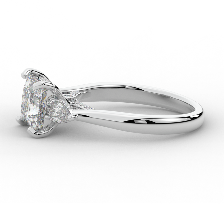 2.40CT.TW PRINCESS LAB DIAMOND 3 STONE ENGAGEMENT RING - Nazarelle
