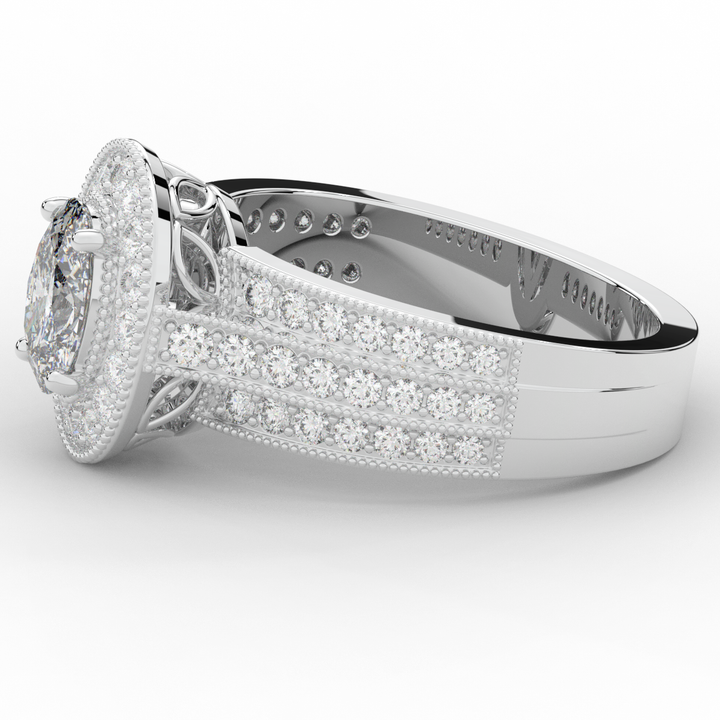 1.80CT.TW OVAL LAB DIAMOND HALO ENGAGEMENT RING - Nazarelle