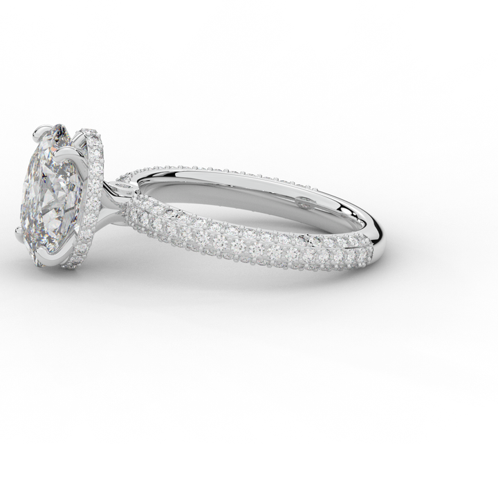 3.60CT.TW OVAL LAB DIAMOND SOLITAIRE ENGAGEMENT RING - Nazarelle