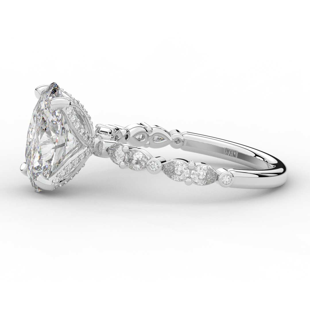 3.60CT.TW OVAL LAB DIAMOND SOLITAIRE ENGAGEMENT RING - Nazarelle