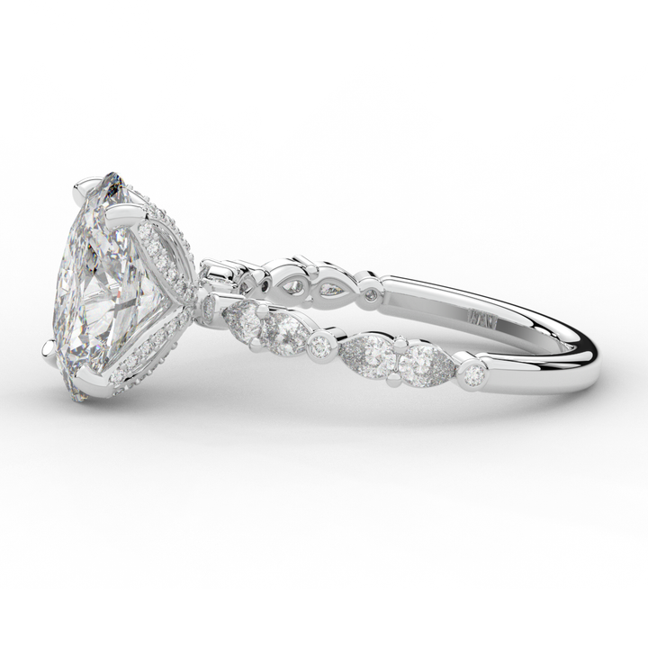 3.60CT.TW OVAL LAB DIAMOND SOLITAIRE ENGAGEMENT RING - Nazarelle