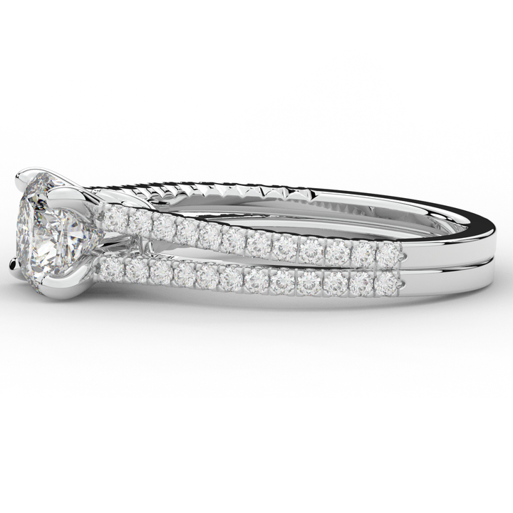 1.90CT.TW CUSHION LAB DIAMOND SOLITAIRE ENGAGEMENT RING - Nazarelle