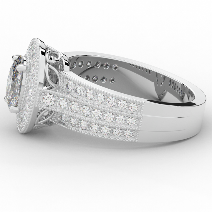 1.80CT.TW OVAL LAB DIAMOND HALO ENGAGEMENT RING - Nazarelle
