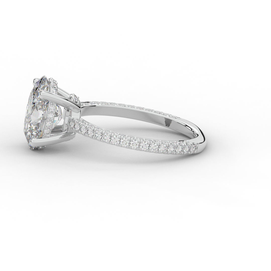 3.15CT.TW OVAL LAB DIAMOND SOLITAIRE ENGAGEMENT RING - Nazarelle