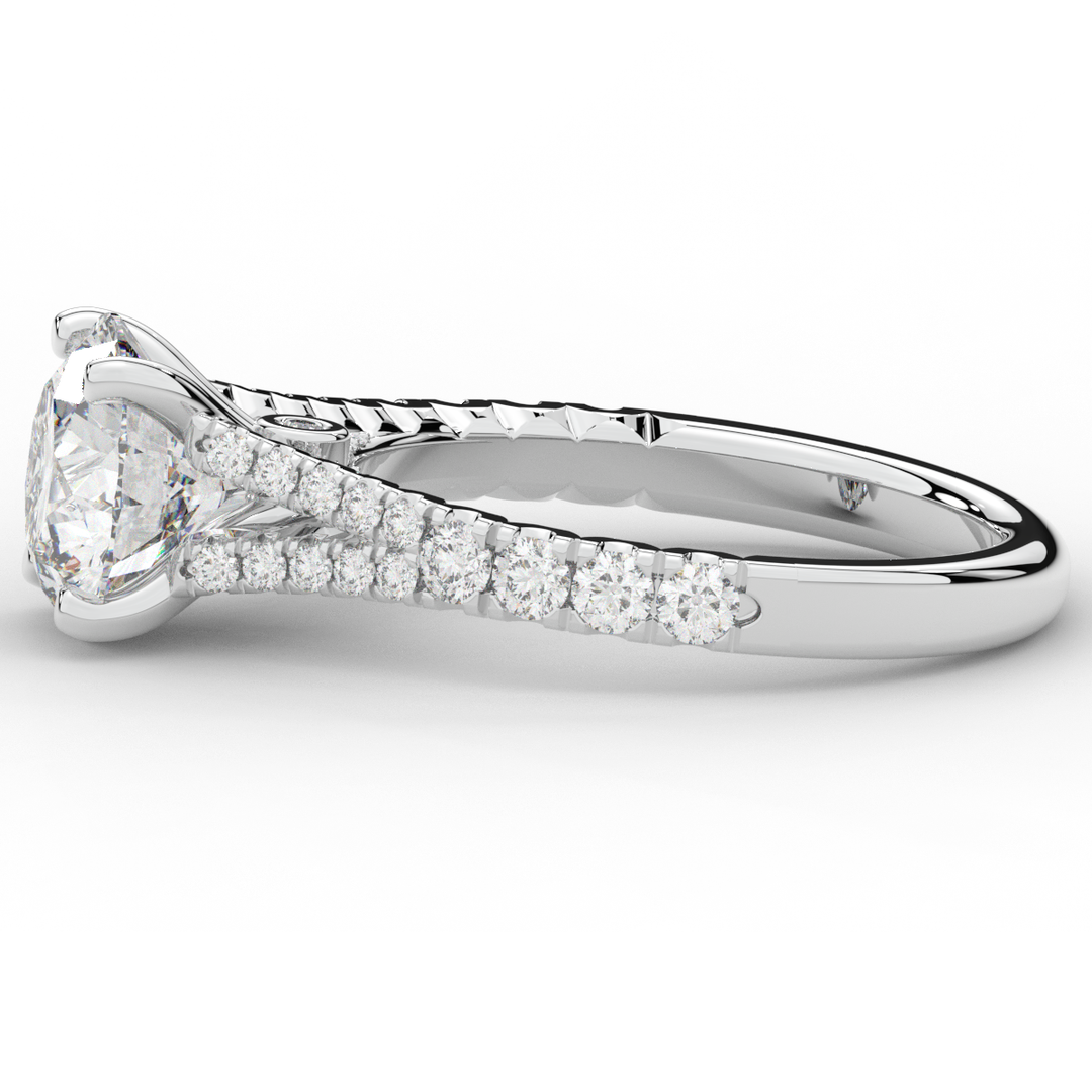 2.45CT.TW ROUND LAB DIAMOND ENGAGEMENT RING - Nazarelle