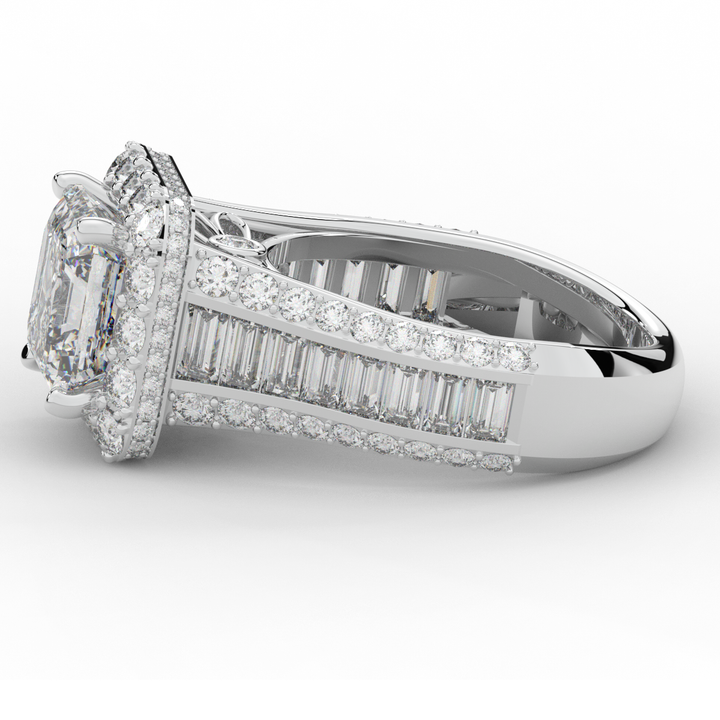 6.10CT.TW ASCHER LAB DIAMOND HALO ENGAGEMENT RING - Nazarelle