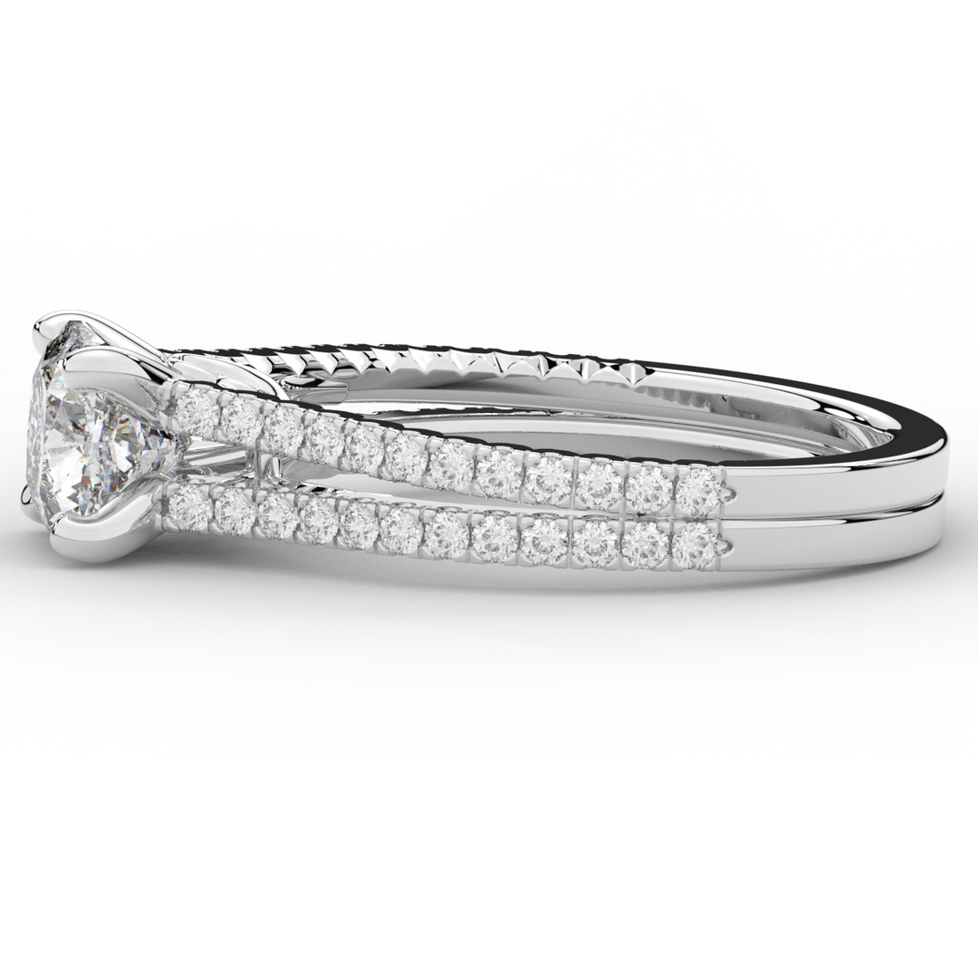 1.90CT.TW CUSHION LAB DIAMOND SOLITAIRE ENGAGEMENT RING - Nazarelle