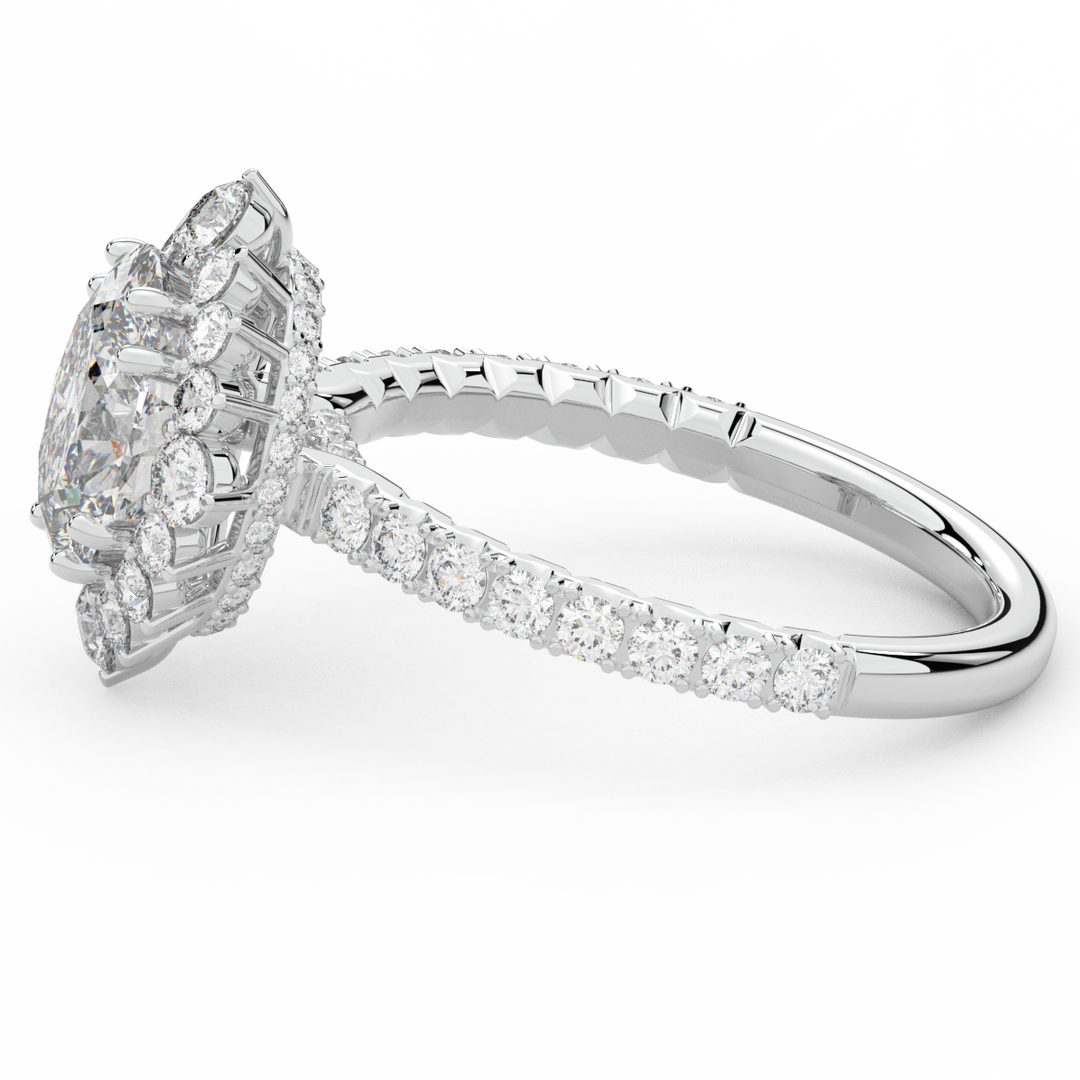 2.80CT.TW OVAL LAB DIAMOND HALO ENGAGEMENT RING - Nazarelle