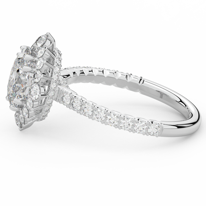 2.80CT.TW OVAL LAB DIAMOND HALO ENGAGEMENT RING - Nazarelle