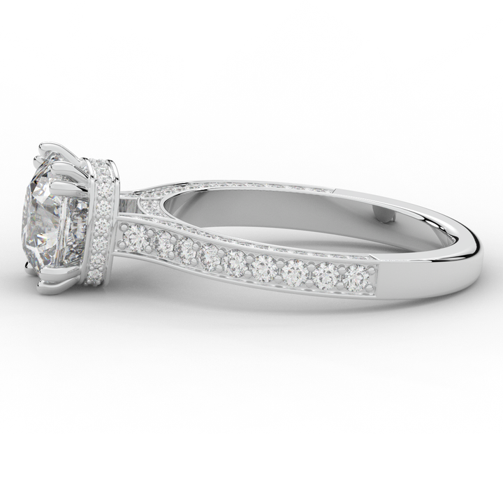 2.60CT.TW CUSHION LAB DIAMOND SOLITAIRE ENGAGEMENT RING - Nazarelle