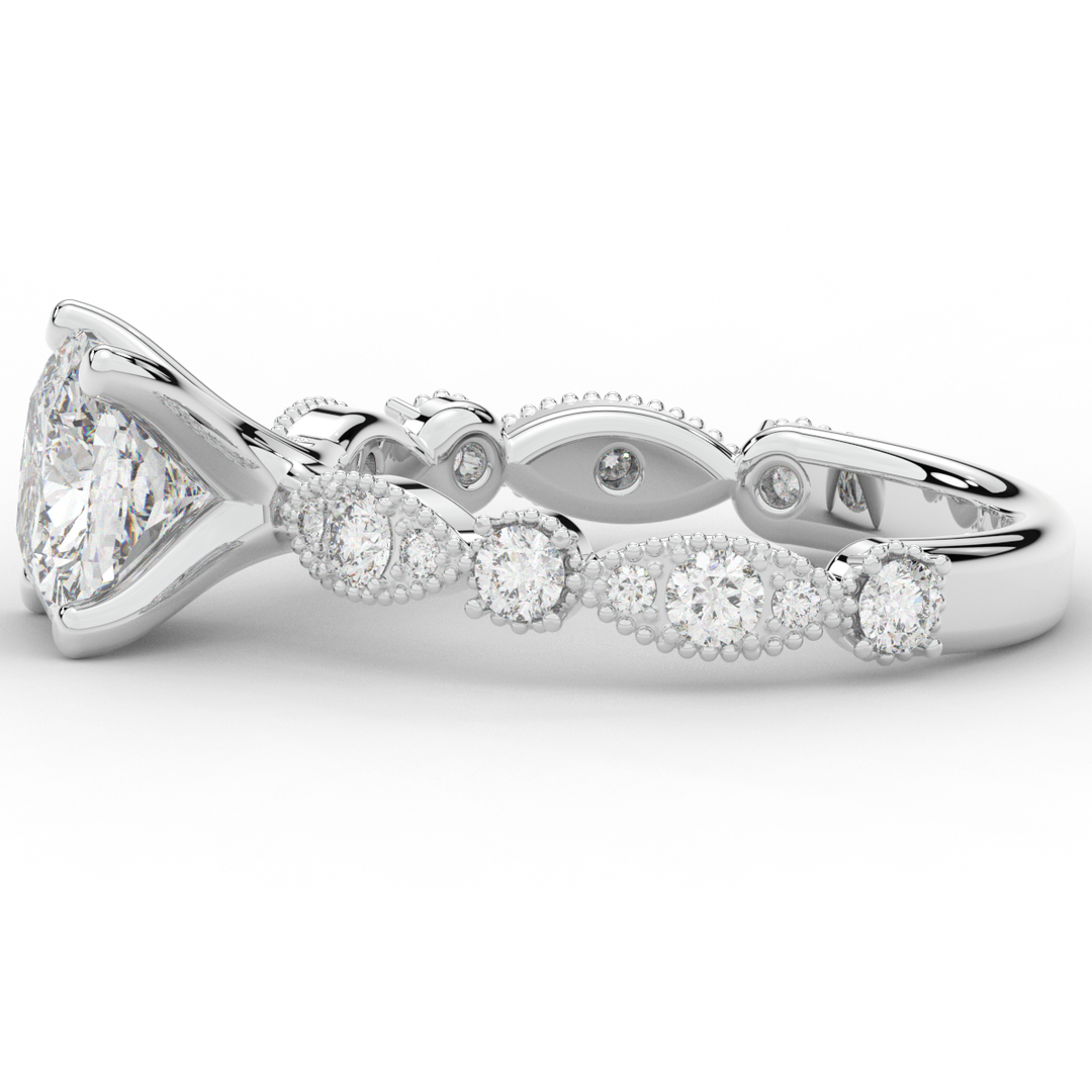 2.50CT.TW CUSHION LAB DIAMOND SOLITAIRE ENGAGEMENT RING - Nazarelle