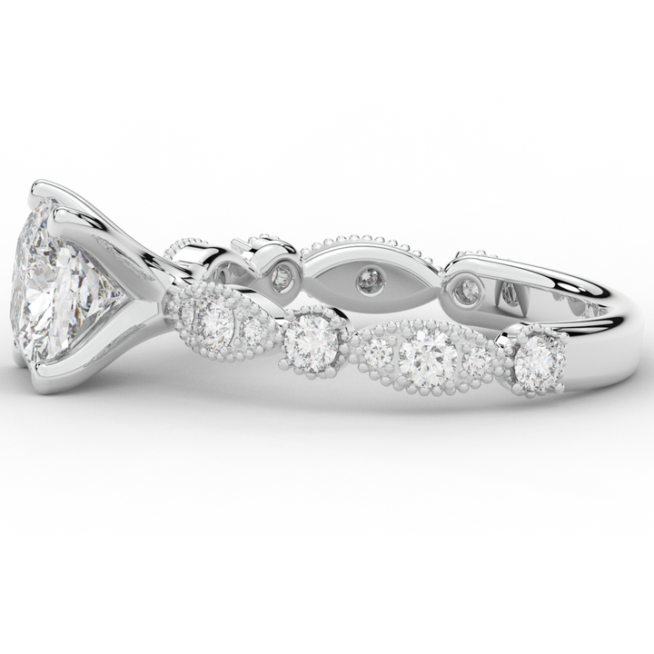 2.50CT.TW CUSHION LAB DIAMOND SOLITAIRE ENGAGEMENT RING - Nazarelle
