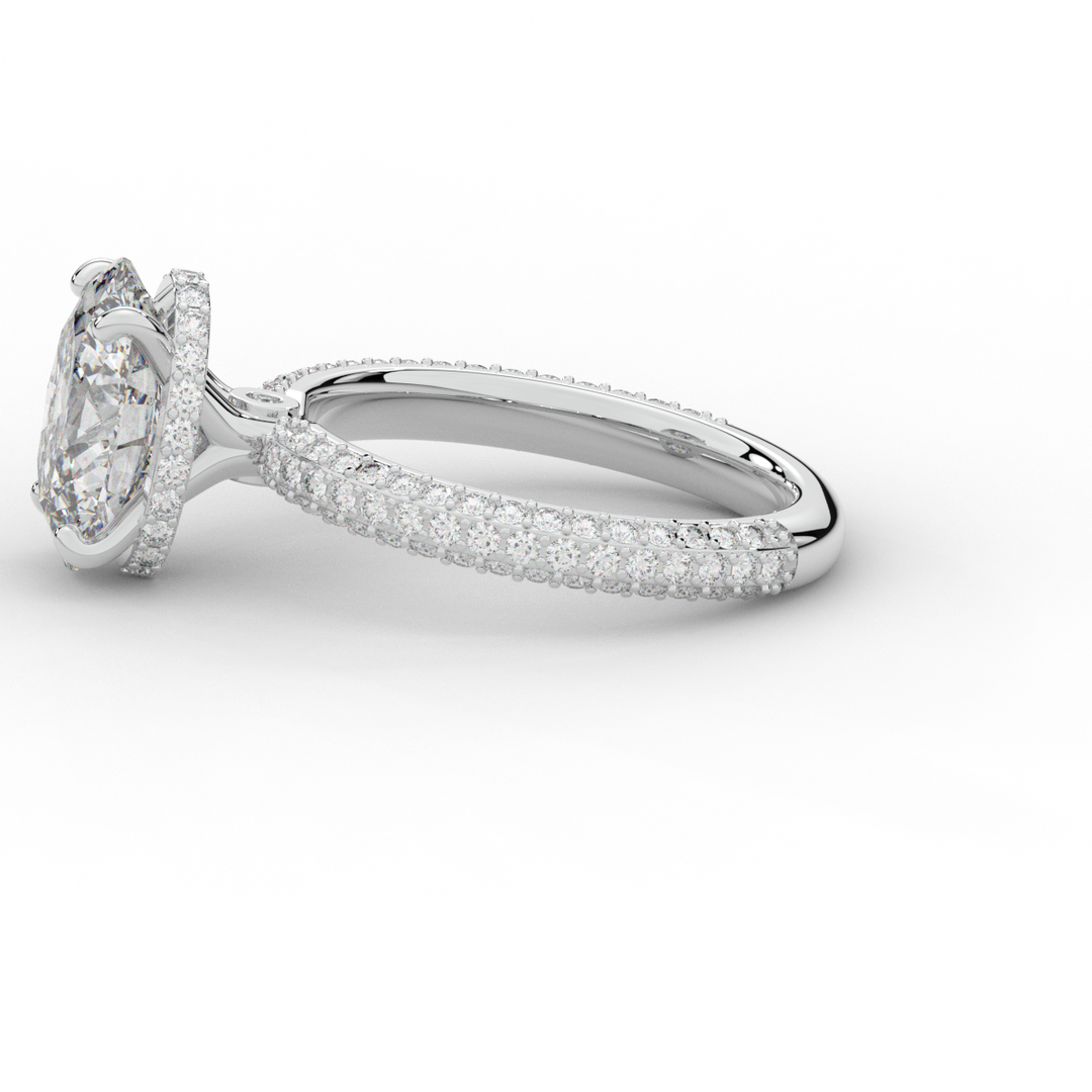3.60CT.TW OVAL LAB DIAMOND SOLITAIRE ENGAGEMENT RING - Nazarelle