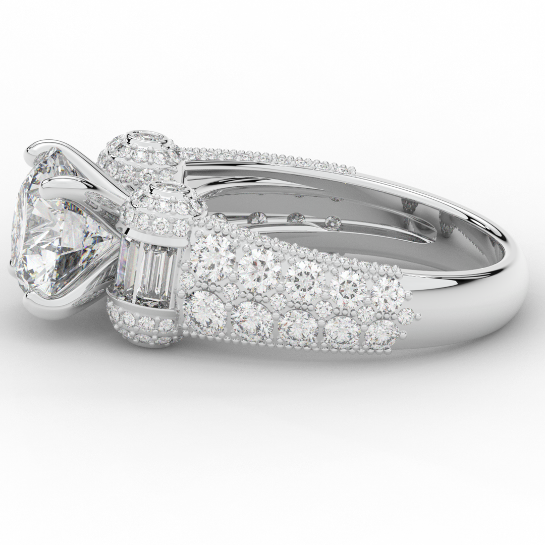 4.75CT.TW ROUND LAB DIAMOND ENGAGEMENT RING - Nazarelle