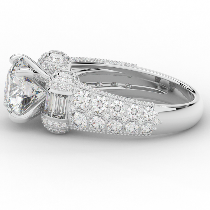4.75CT.TW ROUND LAB DIAMOND ENGAGEMENT RING - Nazarelle