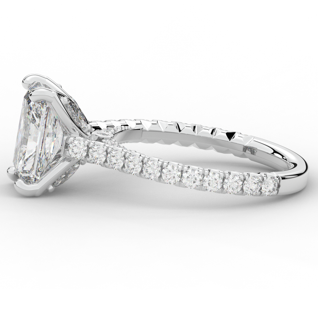 2.70CT.TW RADIANT LAB DIAMOND SOLITAIRE ENGAGEMENT RING - Nazarelle