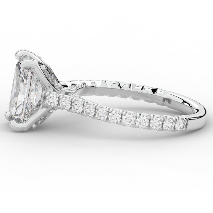 2.70CT.TW RADIANT LAB DIAMOND SOLITAIRE ENGAGEMENT RING - Nazarelle