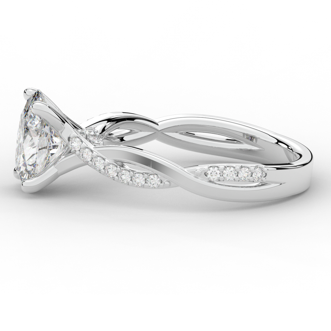1.70CT.TW OVAL LAB DIAMOND TWIST BAND ENGAGEMENT RING - Nazarelle
