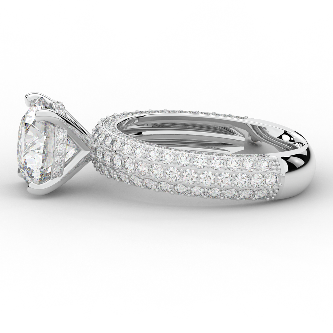 4.80CT.TW ROUND LAB DIAMOND UNDERHALO ENGAGEMENT RING - Nazarelle
