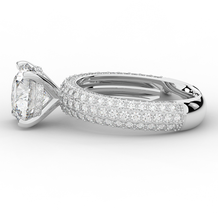 4.80CT.TW ROUND LAB DIAMOND UNDERHALO ENGAGEMENT RING - Nazarelle
