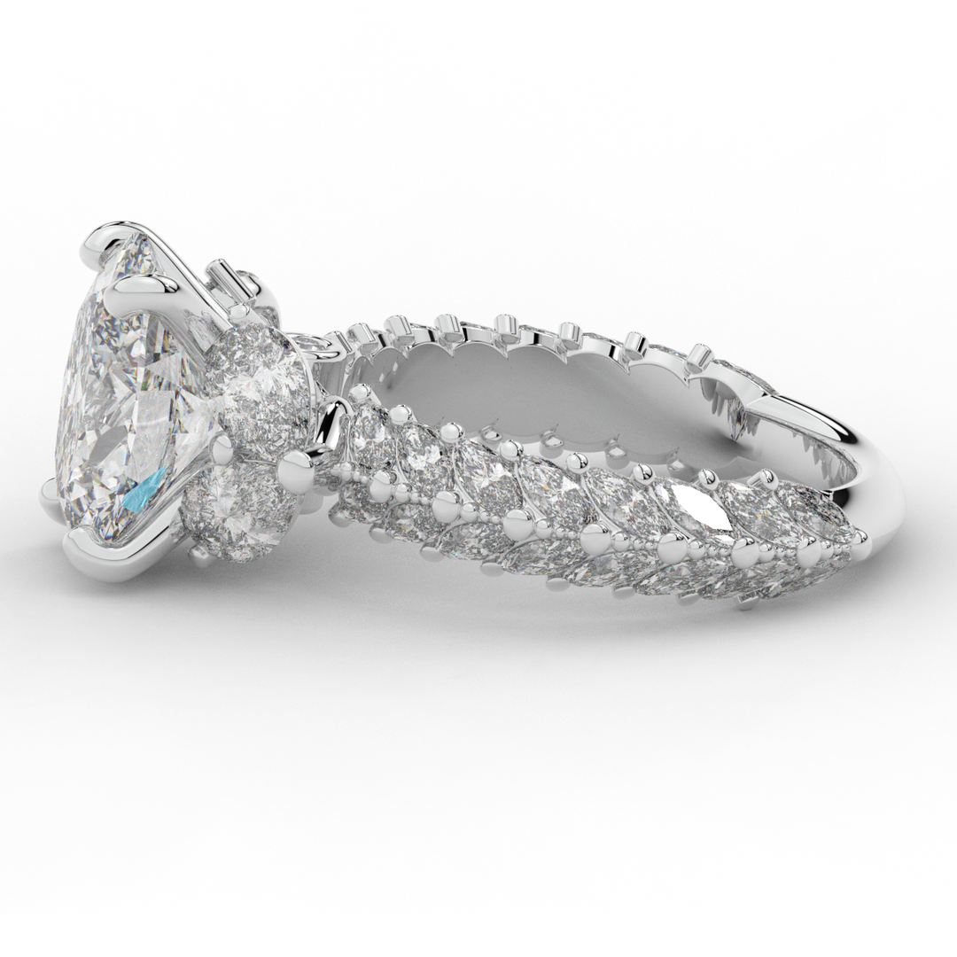 5.25CT.TW OVAL LAB DIAMOND HALO ENGAGEMENT RING - Nazarelle