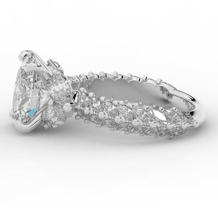 5.25CT.TW OVAL LAB DIAMOND HALO ENGAGEMENT RING - Nazarelle