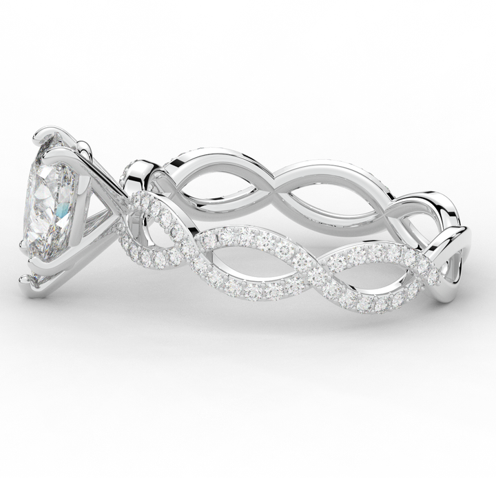 1.30CT.TW PEAR LAB DIAMOND TWIST BAND ENGAGEMENT RING - Nazarelle