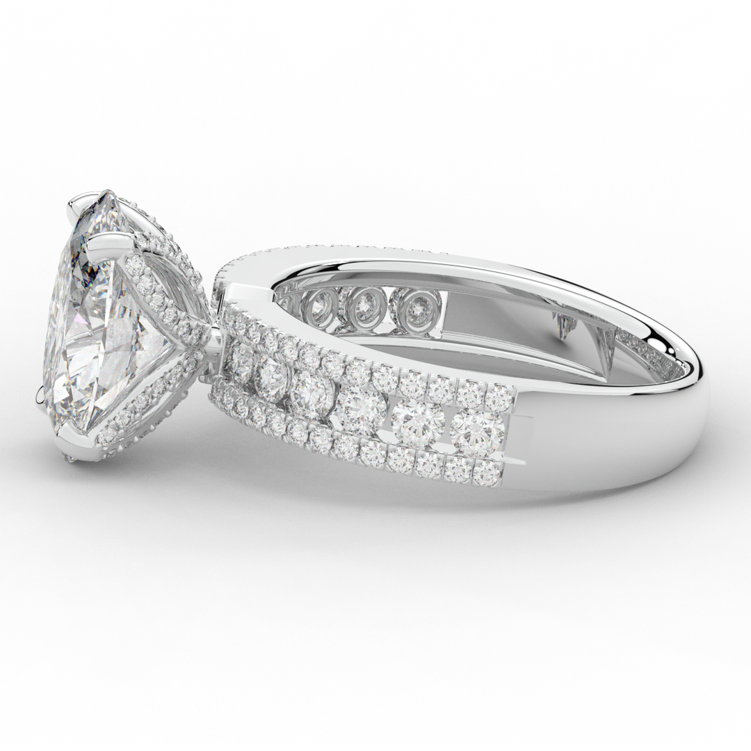 3.95CT.TW OVAL LAB DIAMOND SOLITAIRE ENGAGEMENT RING - Nazarelle